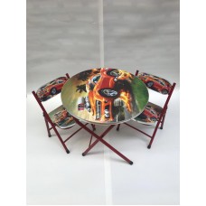 Masa cu scaune pliabile pentru copii,model rosu