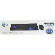 Tastatura albastru alb TED-4 mouse wireless