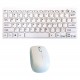 Tastatura si Mouse Wireless Mini 2,4GHz protectie alb