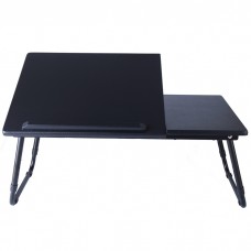 Stand laptop Masuta,blat mdf,aluminiu,negru,55 cm
