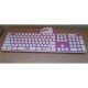 Tastatura si Mouse Wireless,Butoane Albe,Fara fir,roz,43,5cm