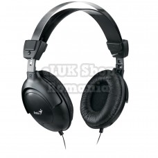 Casti genius hs-505x  cu fir standard utilizare multimedia microfon pe brat conectare prin jack 3.5 mm negru 