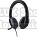 Casti logitech h540  cu fir standard utilizare multimedia call center microfon pe brat conectare prin usb 2.0 negru 