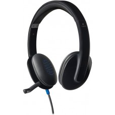Casti logitech h540  cu fir standard utilizare multimedia call center microfon pe brat conectare prin usb 2.0 negru 