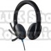 Casti logitech h540  cu fir standard utilizare multimedia call center microfon pe brat conectare prin usb 2.0 negru 