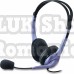 Casti genius hs-04s  cu fir standard utilizare multimedia microfon pe brat conectare prin jack 3.5 mm x 2 negru 