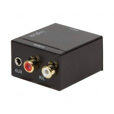 Convertor audio logilink intrare: 1 x toslink 1 x coaxial iesire: 2 x rca 1 x 3.5mm jack 24-bit 96khz alimentator extern 5v / 1a black