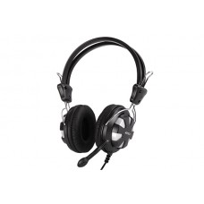 Casti a4tech comfortfit  cu fir standard utilizare multimedia microfon pe brat conectare prin jack 3.5 mm x 2 negru/argintiu 