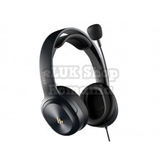 Casti edifier cu fir standard utilizare multimedia call center microfon pe casca conectare prin usb 2.0 negru k6500-bk  