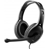 Casti edifier cu fir standard utilizare multimedia call center microfon pe casca conectare prin usb 2.0 negru k800-bk 