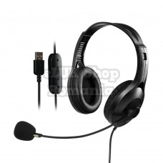 Casti edifier cu fir standard utilizare multimedia call center microfon pe casca conectare prin usb 2.0 negru k810-bk 