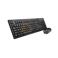 Kit tastatura si mouse a4tech Krs-85+op-720 cu fir 104 taste format standard mouse 1000dpi 3/1 butoane negru Krs-8572-usb