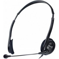Casti genius hs-200c  cu fir standard utilizare multimedia microfon pe brat conectare prin jack 3.5 mm negru 