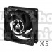 Ventilator arctic pc  p8 black - 5 pack