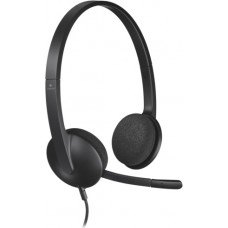 Casti logitech h340  cu fir standard utilizare multimedia call center microfon pe brat conectare prin usb 2.0 negru 