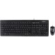 Kit tastatura si mouse a4tech Krs-83+op-720 cu fir 104 taste format standard mouse 1000dpi 3/1 butoane negru Krs-8372-usb