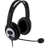 Casti microsoft lifechat lx-3000  cu fir standard utilizare multimedia call center microfon pe brat conectare prin usb 2.0 negru 